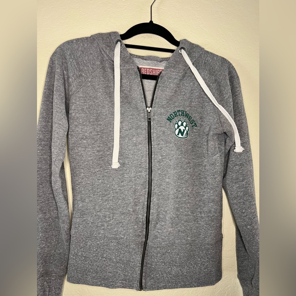 Northwest Missouri State University gray zip up hoodie jacket